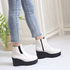 [GIRLS GOOB] Women's Comfortable Wedge Platform Boots, Synthetic Leather + Band - Made in KOREA